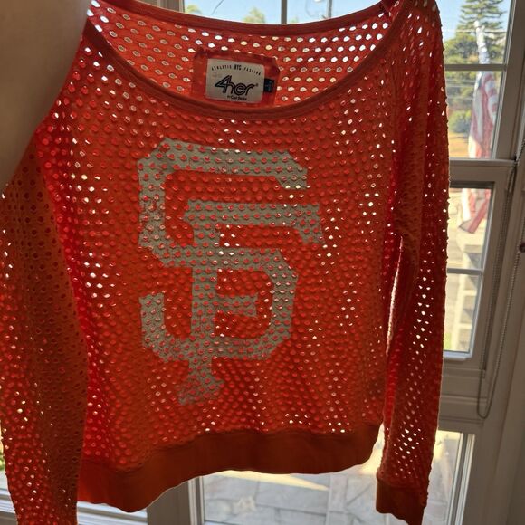 Carl Banks G-III 4 Her SF Giants Top MLB Semi Sheer Scoop Neck Lightweight Large - Picture 4 of 11